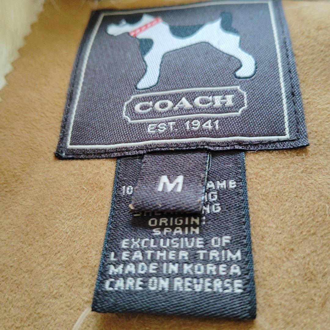 COACH ベージュ ファーケープ　ポンチョ　 新品タグ付き　M