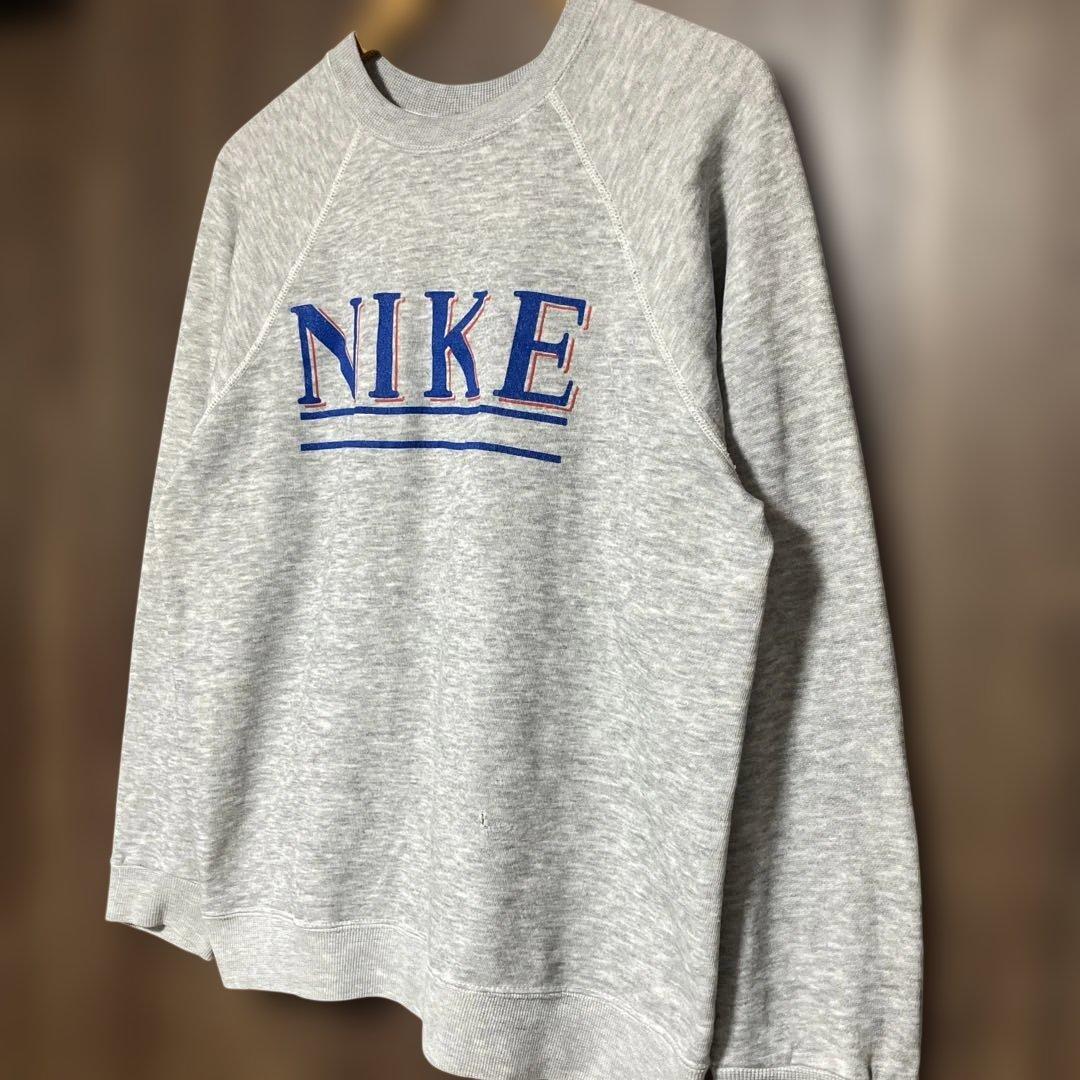80s 紺タグ US古着 NIKE/ナイキ ヴィンテージスウェット L グレー
