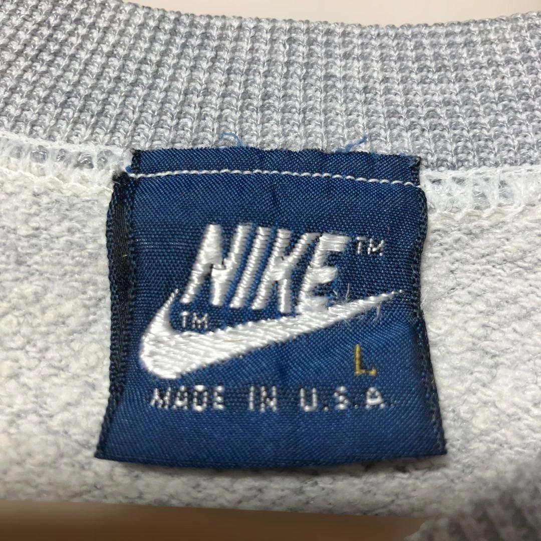 80s 紺タグ US古着 NIKE/ナイキ ヴィンテージスウェット L グレー