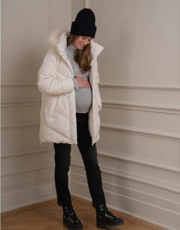 Seraphine　マタニティ　ダウンコート　ホワイト【新品】ベビー パフコート