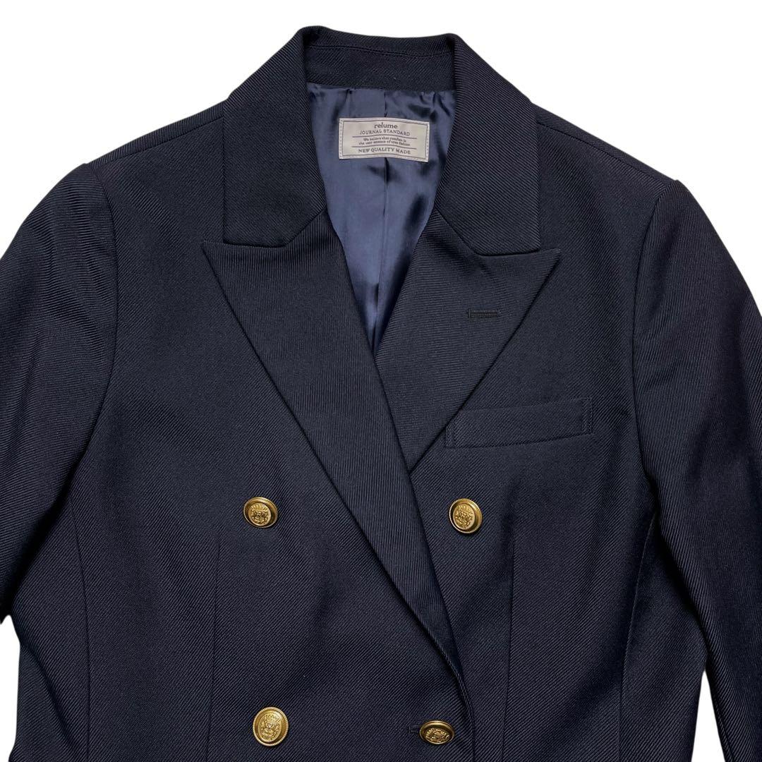 未使用級【ジャーナルスタンダード】ダブル ジャケット ブレザー 紺ブレ 金ボタン