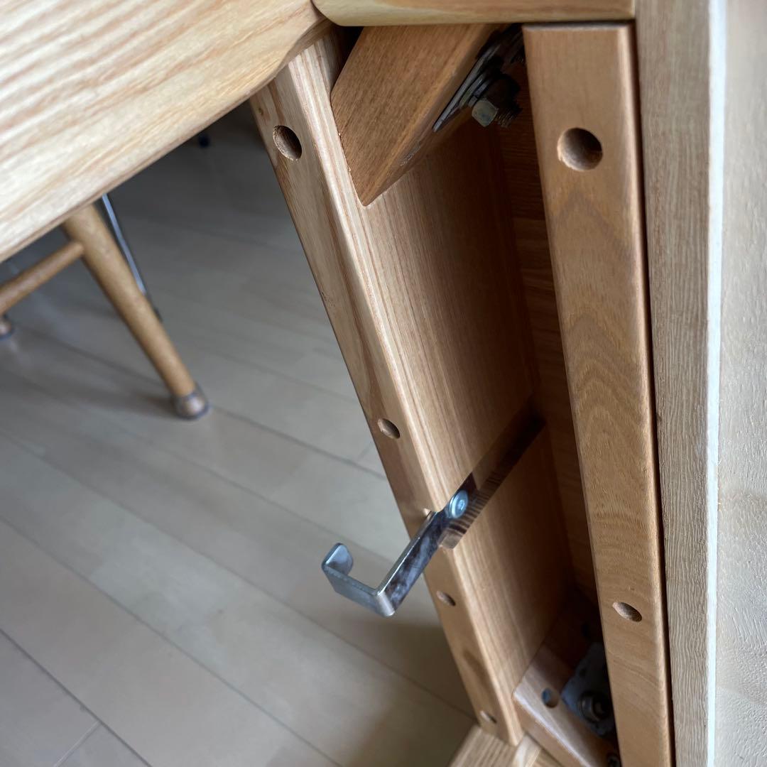 無印良品　タモ　無垢材　デスク