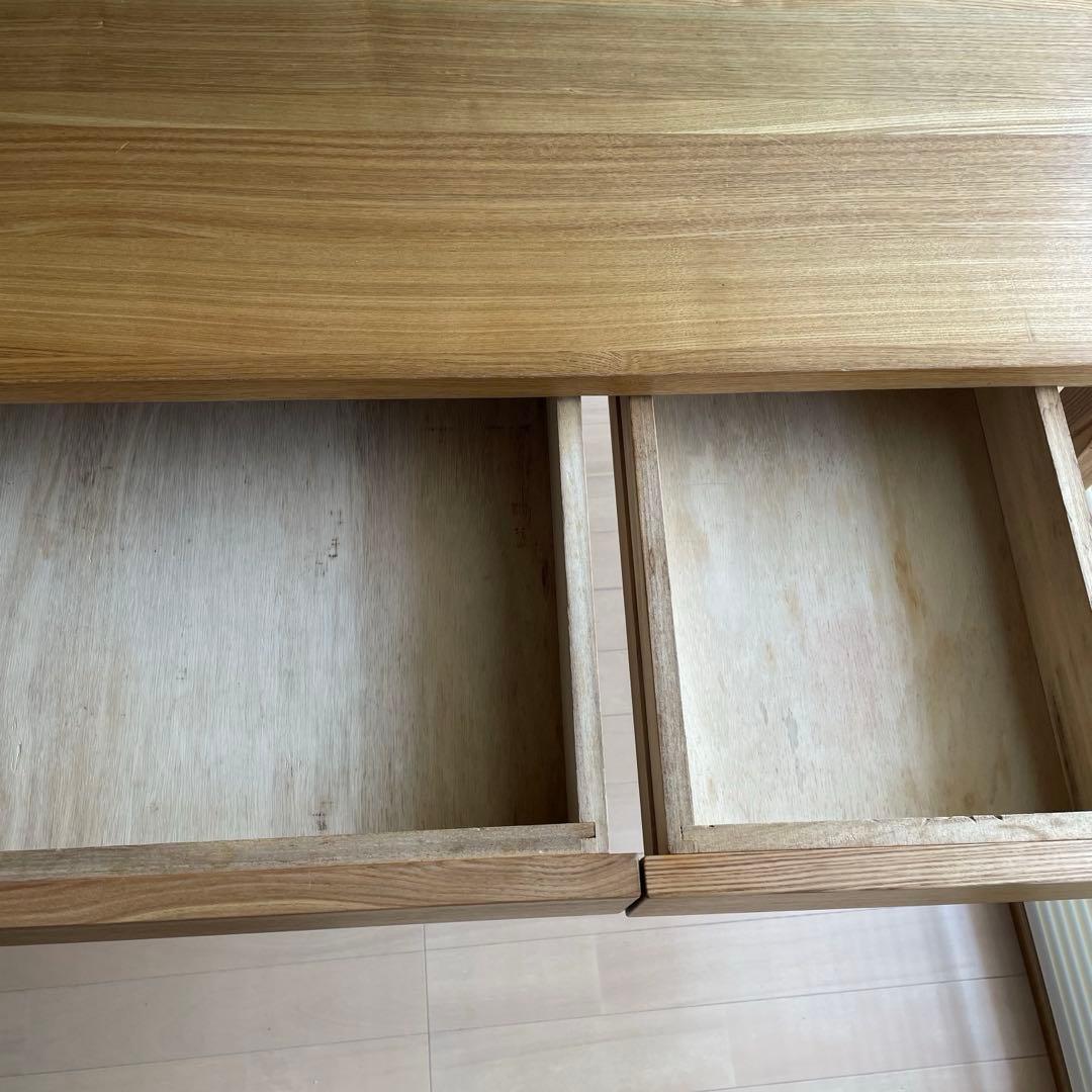 無印良品　タモ　無垢材　デスク