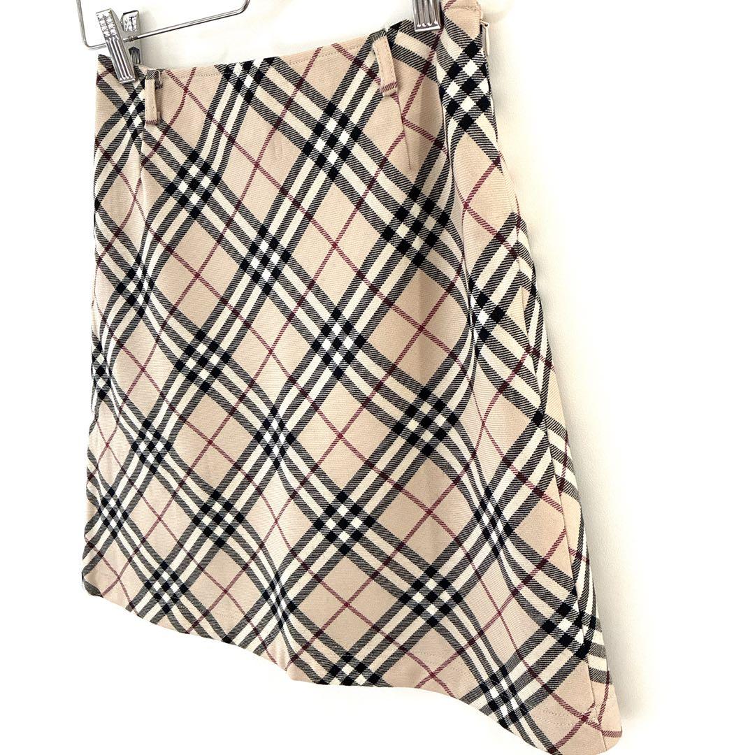 極美品　バーバリーブルーレーベル　ノバチェックミニスカート　サイズ36