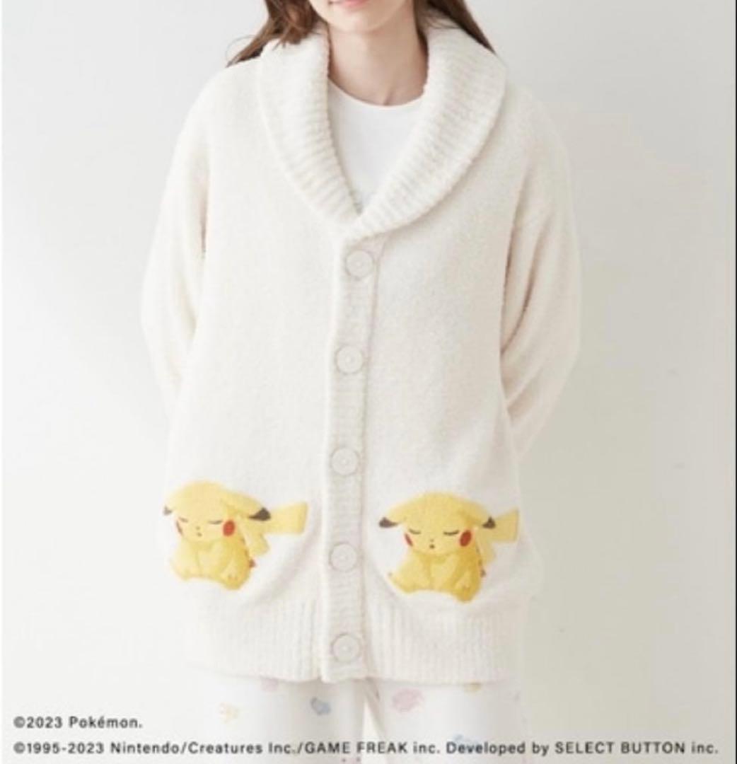 ジェラートピケ ベビモコジャガードショールカーディガン ピカチュウ M-L