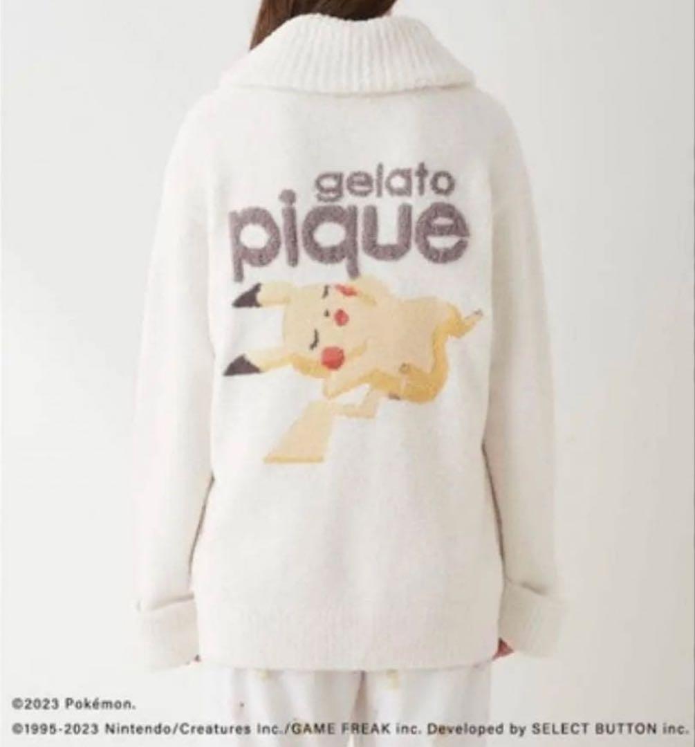 ジェラートピケ ベビモコジャガードショールカーディガン ピカチュウ M-L