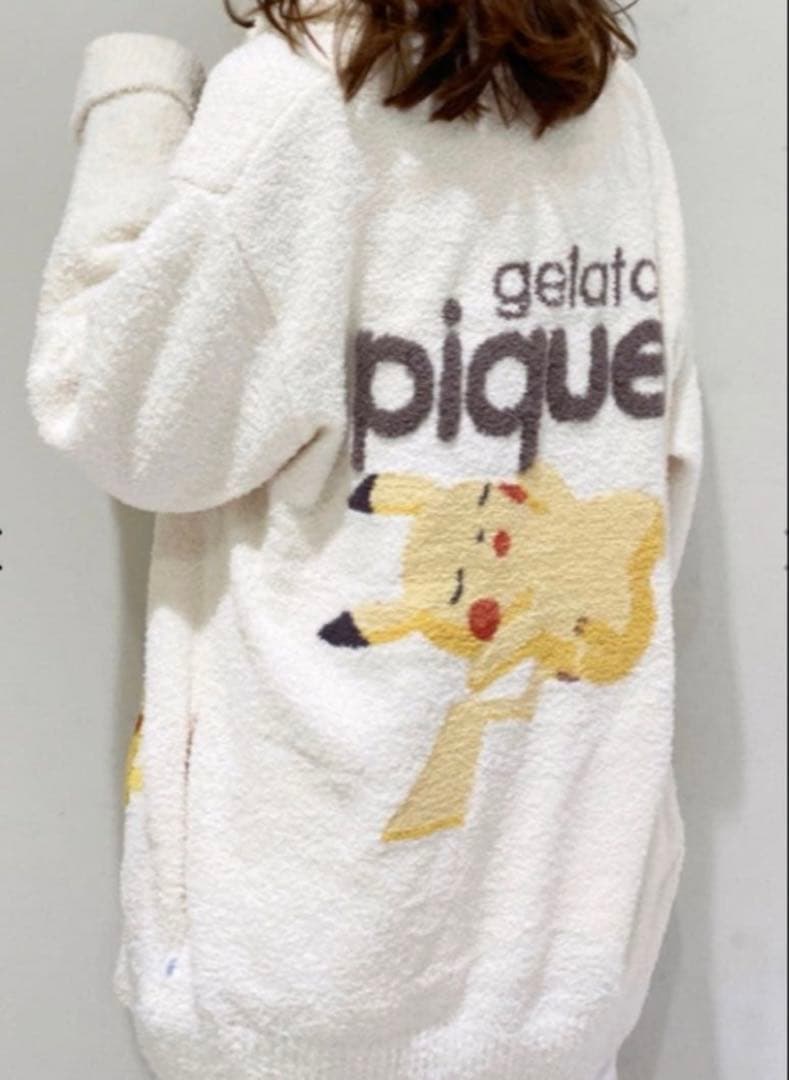 ジェラートピケ ベビモコジャガードショールカーディガン ピカチュウ M-L