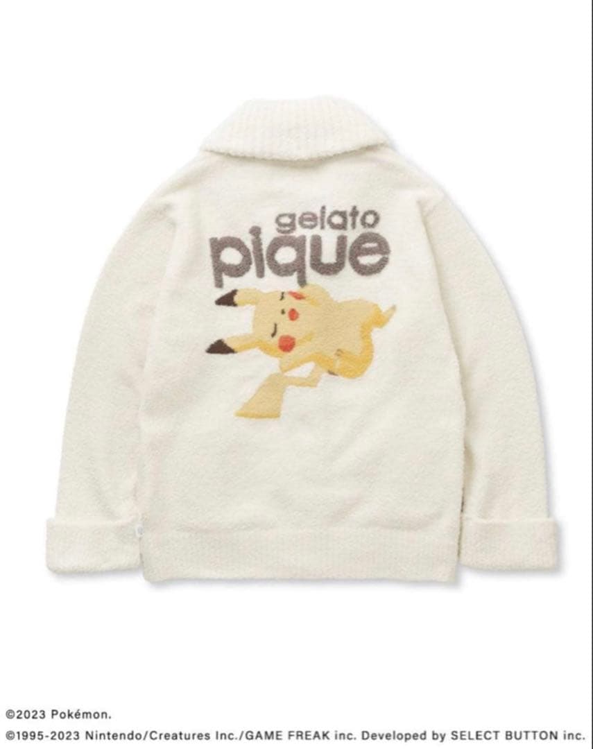 ジェラートピケ ベビモコジャガードショールカーディガン ピカチュウ M-L