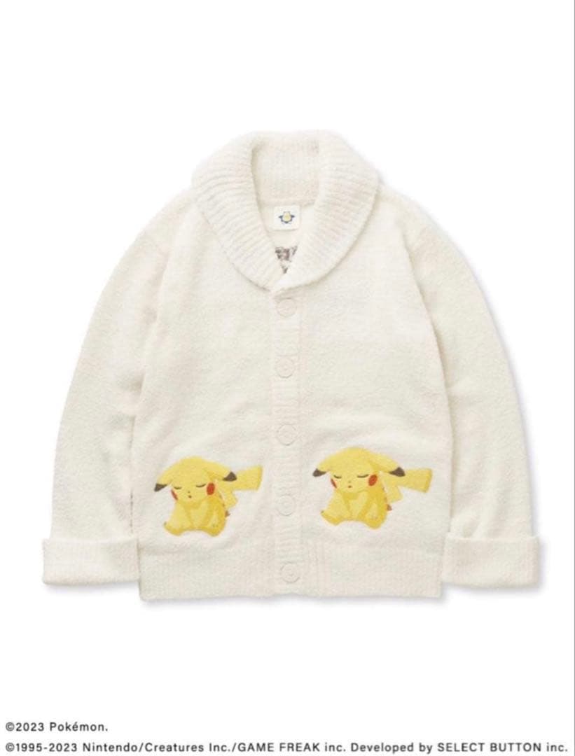 ジェラートピケ ベビモコジャガードショールカーディガン ピカチュウ M-L