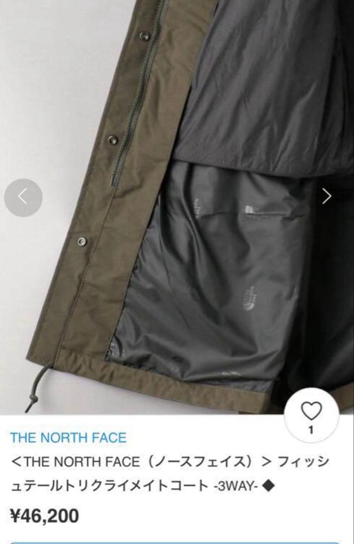 THE NORTH FACE フィッシュテールトリクライメイトコート インナー付