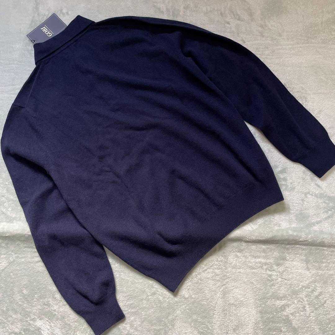 【GOBI】 カシミヤ100% ポロシャツ　ネイビー　サイズM タグ付き