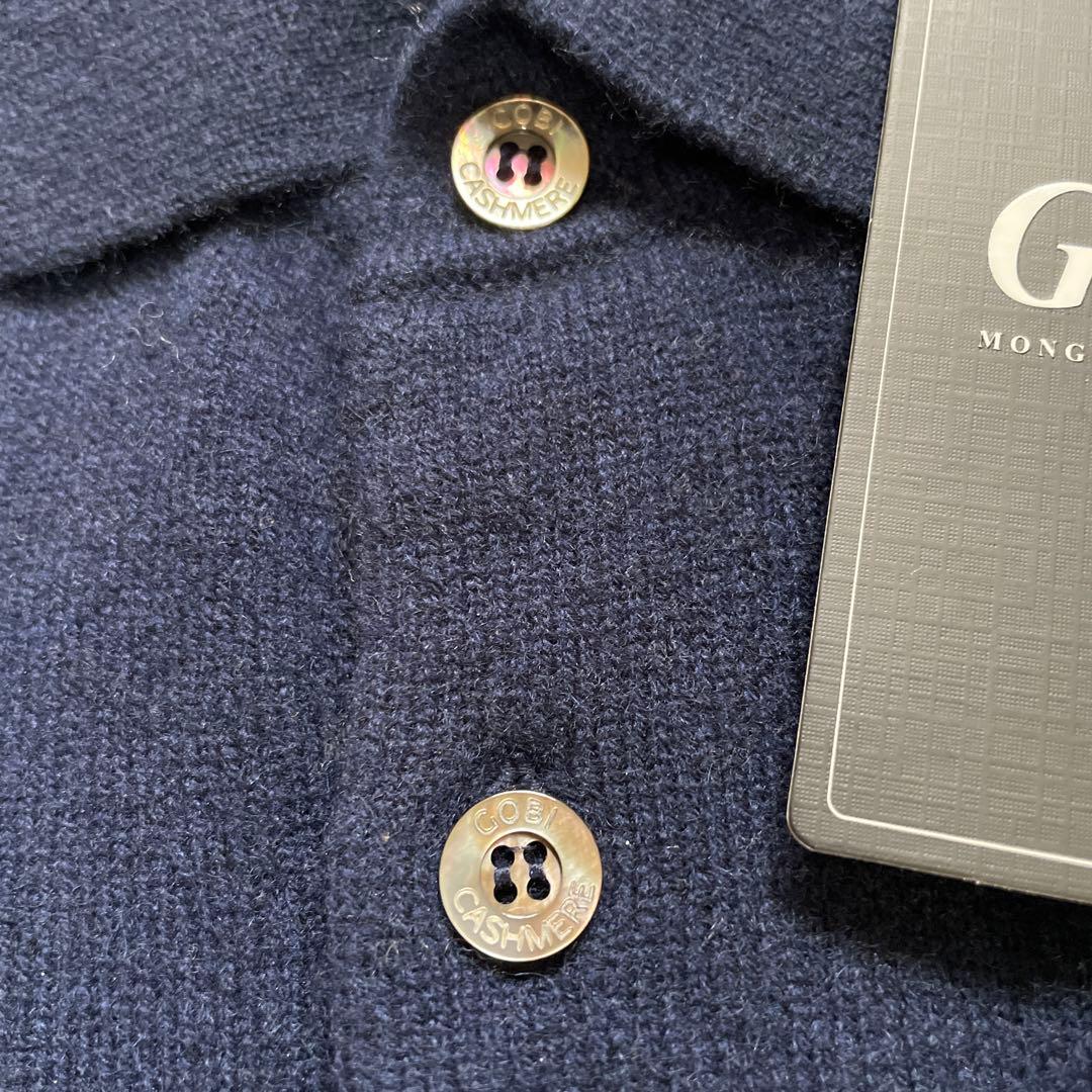 【GOBI】 カシミヤ100% ポロシャツ　ネイビー　サイズM タグ付き