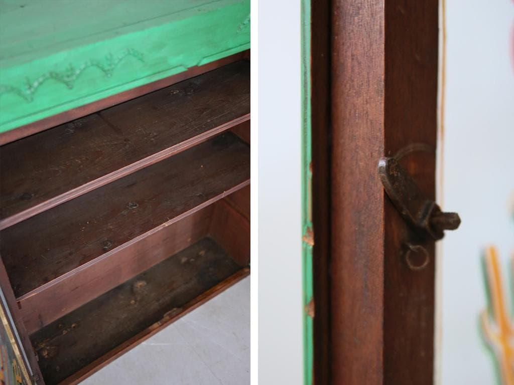 英国アンティーク英字入りディスプレイキャビネット/木製食器棚/本棚(88-148