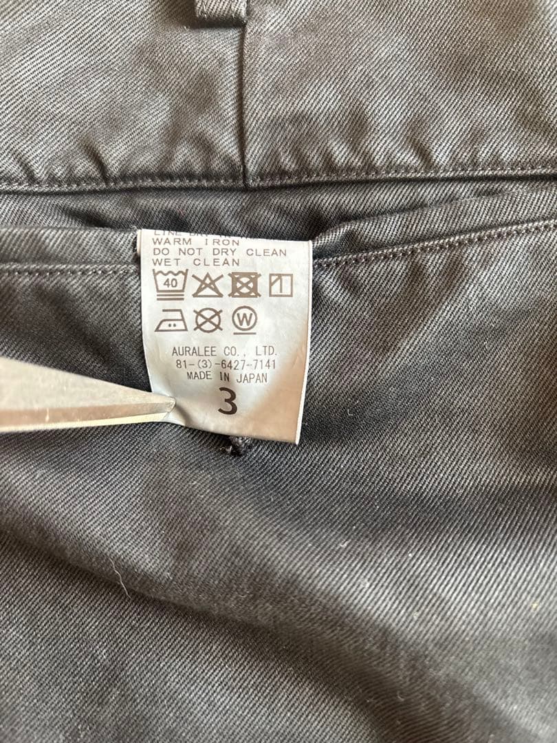 パンツ AURALEE PRODUCT DYED FINX CHINO ONE-TUCK