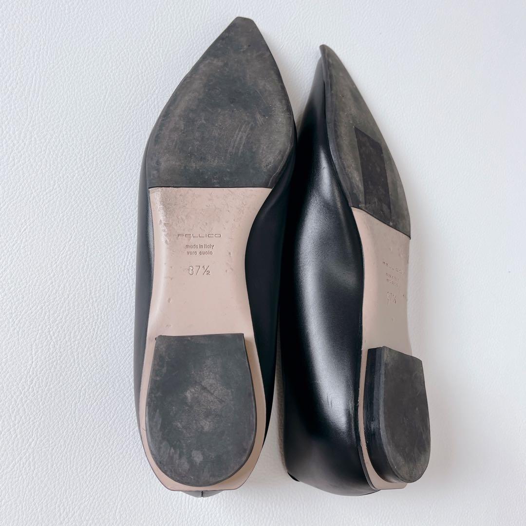 超美品✨PELLICOフラットパンプス　ポインテッドトゥ　レザー　24.5