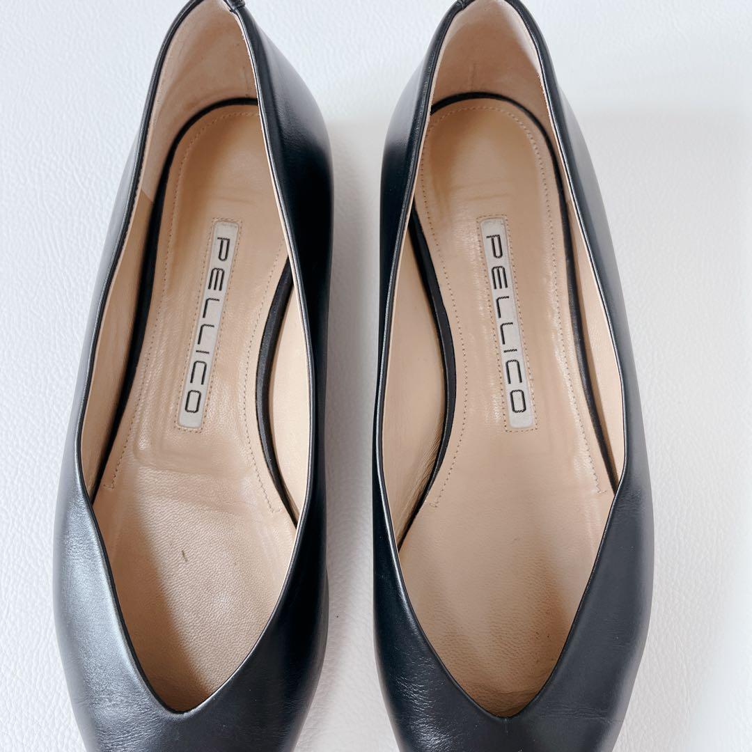超美品✨PELLICOフラットパンプス　ポインテッドトゥ　レザー　24.5