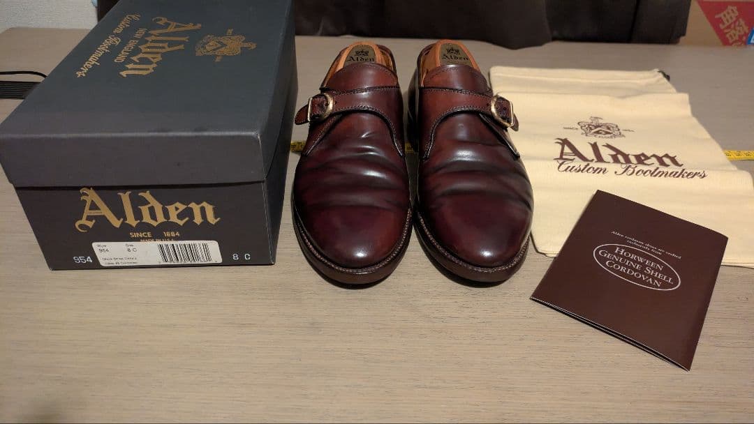 【早い者勝ち】オールデン 954 コードバン バーガンディ モンクストラップ