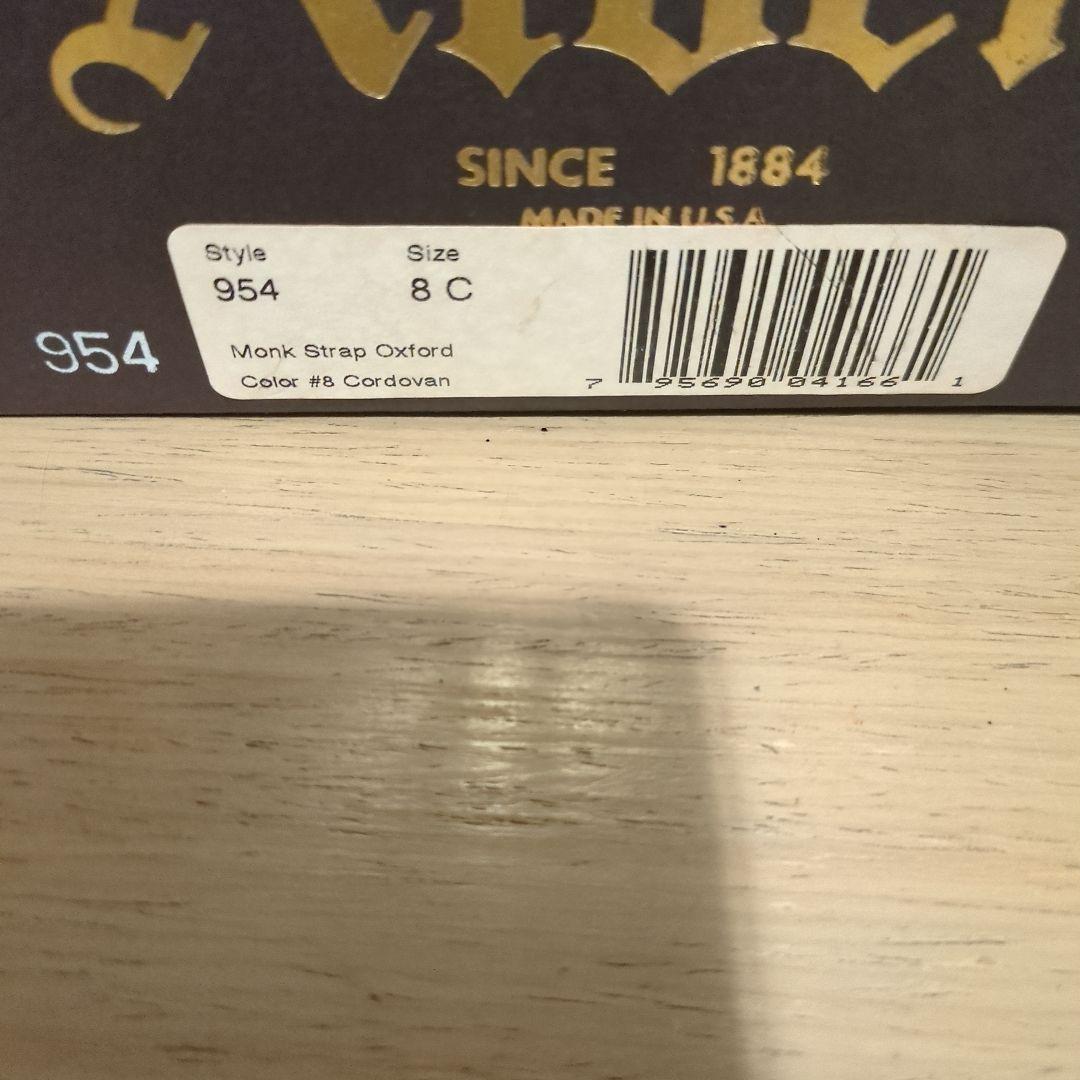 【早い者勝ち】オールデン 954 コードバン バーガンディ モンクストラップ