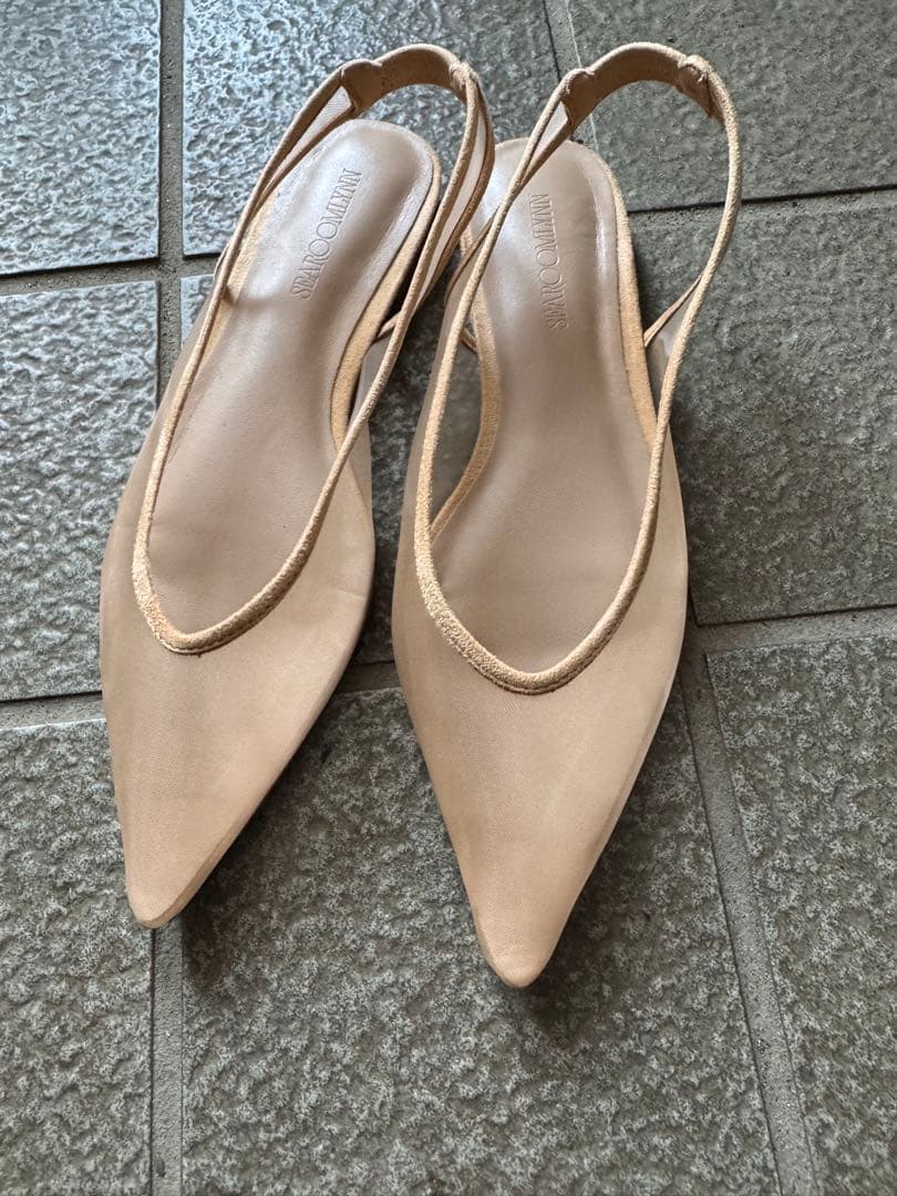 searoomlynn TULLE BACKストラップミュール ベージュMサイズ