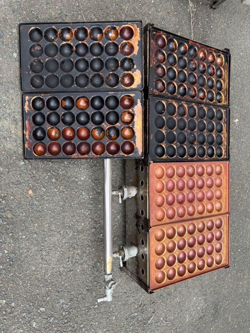 ガス式　たこ焼き器 4連 ×28プロパン(LPガス) 業務用　　銅板