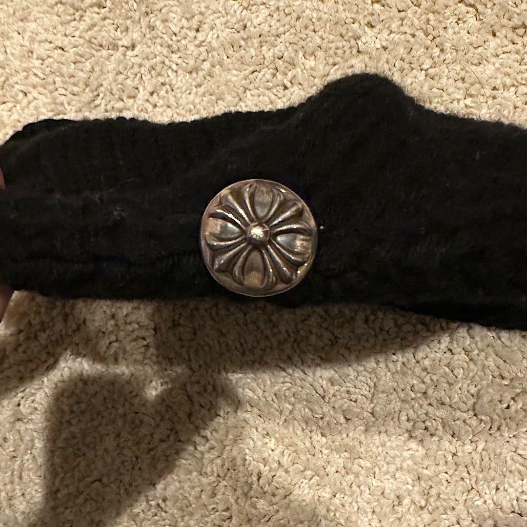 黒のカシミア帽十字架デザイン