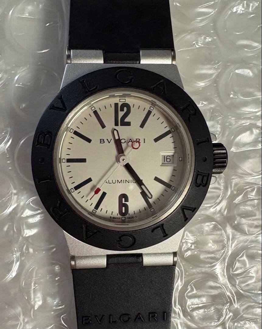 稼動品⭐️BVLGARI デイトクォーツAL29TA アルミニウム ラバーベルト
