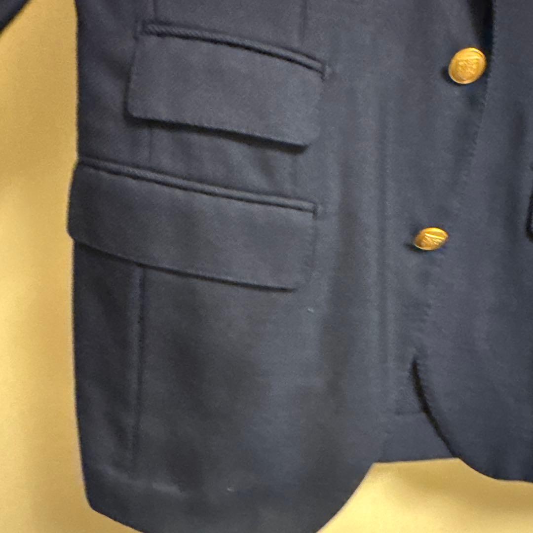 ビームスエフメンズ　紺ブレ　ウール　ネイビー テーラードジャケット 金ボタン