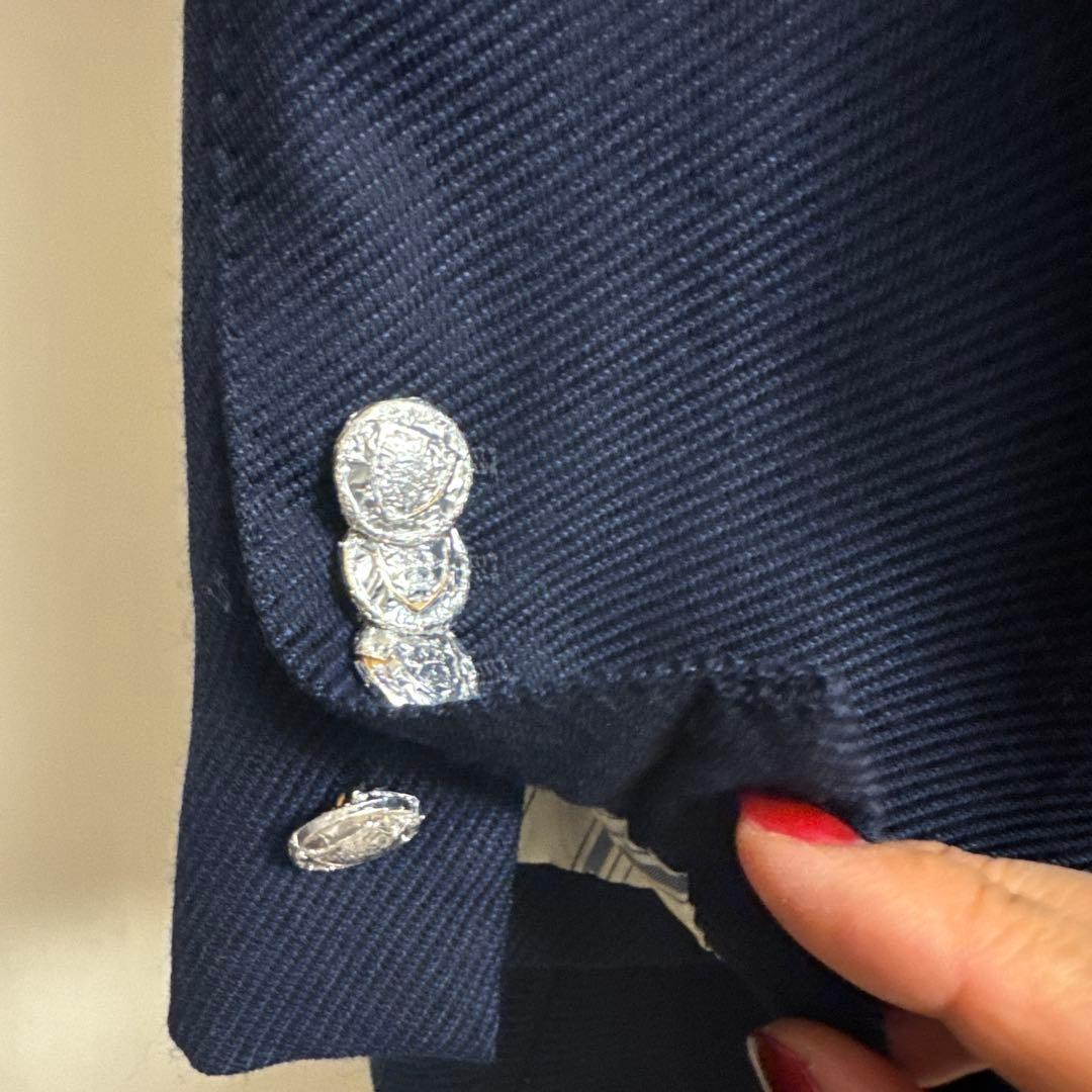 ビームスエフメンズ　紺ブレ　ウール　ネイビー テーラードジャケット 金ボタン