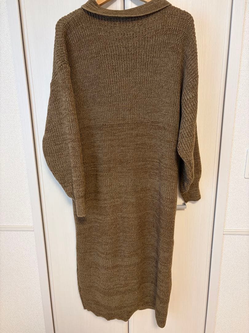 OLUN ブラウン 長袖ニットワンピース Mサイズ きりまる
