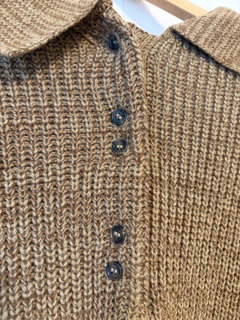 OLUN ブラウン 長袖ニットワンピース Mサイズ きりまる