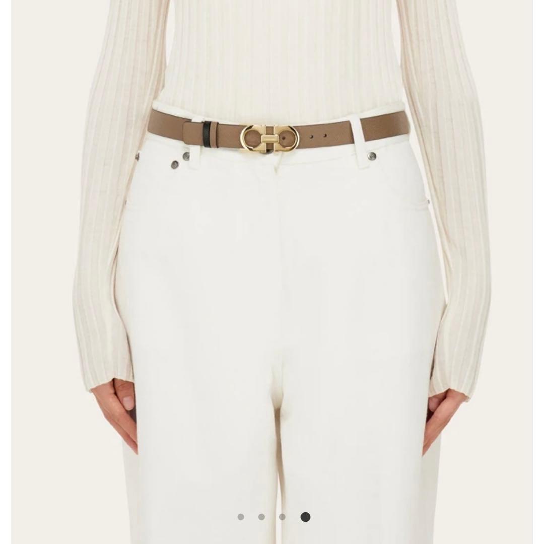 FERRAGAMO リバーシブルベルト Caraway Seed/Black