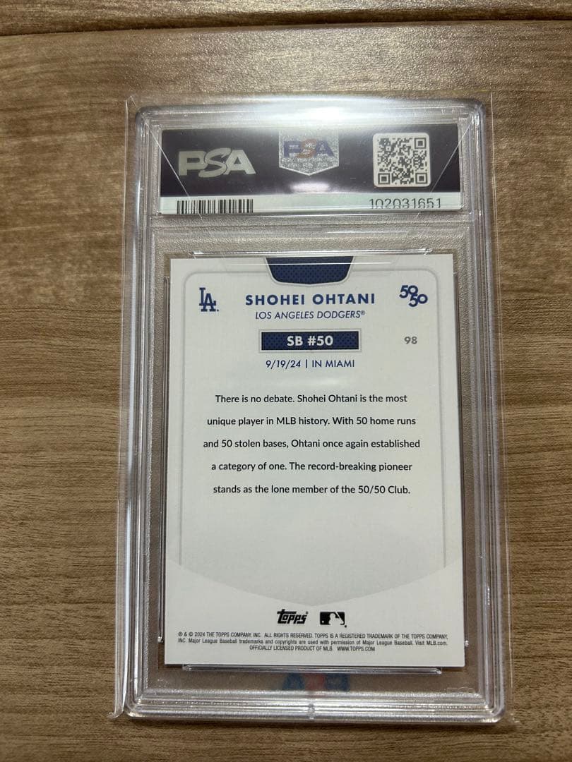 大谷翔平50/50 #98 通算50盗塁 PSA10