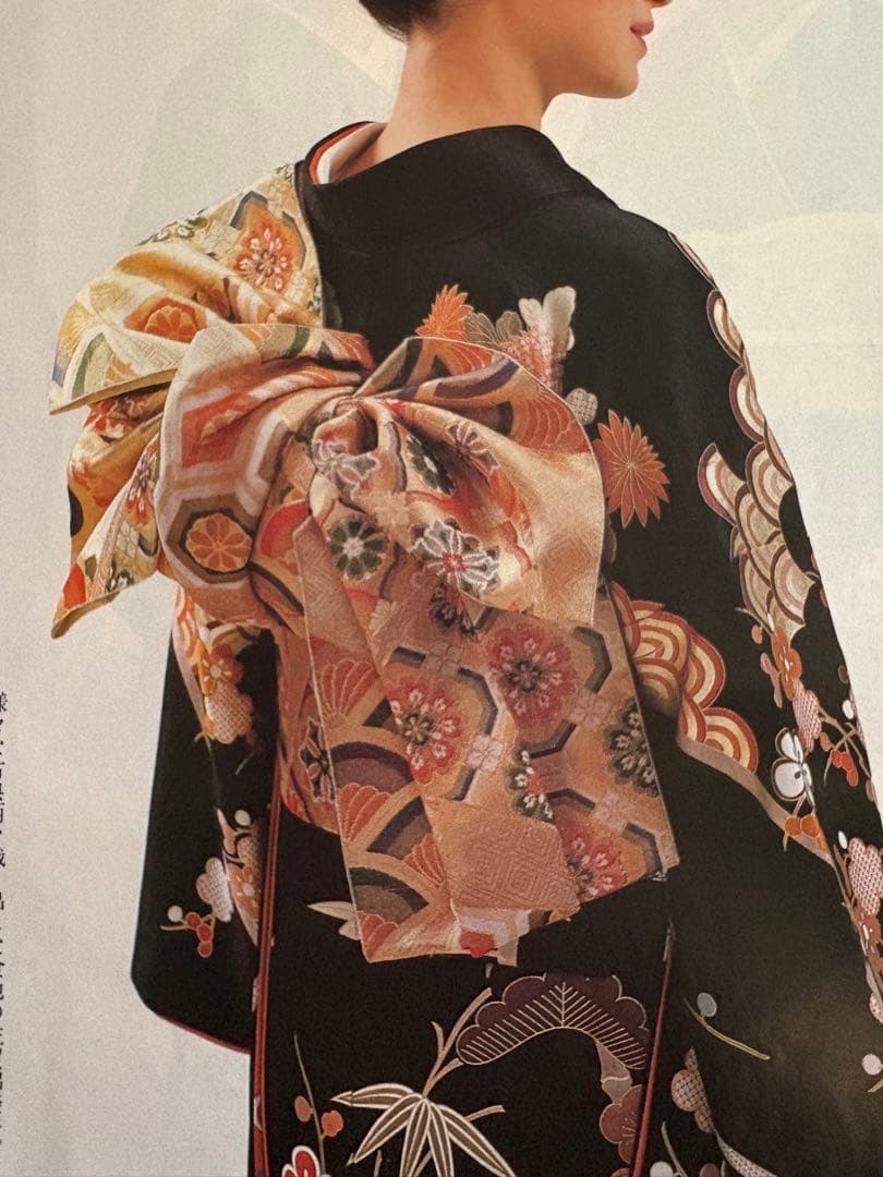 訪問着4点フルセット、着物、袋帯、帯締め、帯揚げ