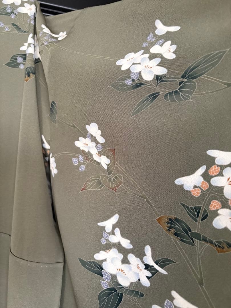 訪問着4点フルセット、着物、袋帯、帯締め、帯揚げ