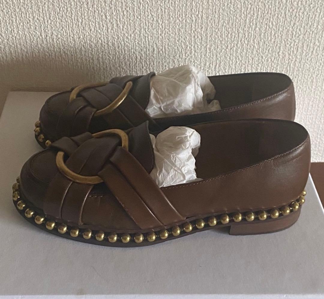 クロエ　定価12万円　ブラウンローファー　36 フラットシューズ
