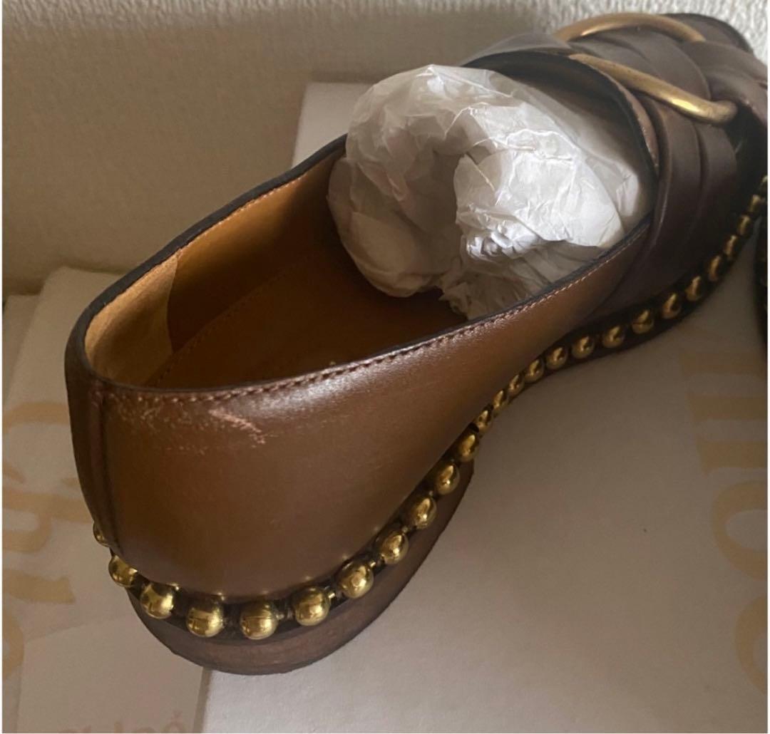 クロエ　定価12万円　ブラウンローファー　36 フラットシューズ