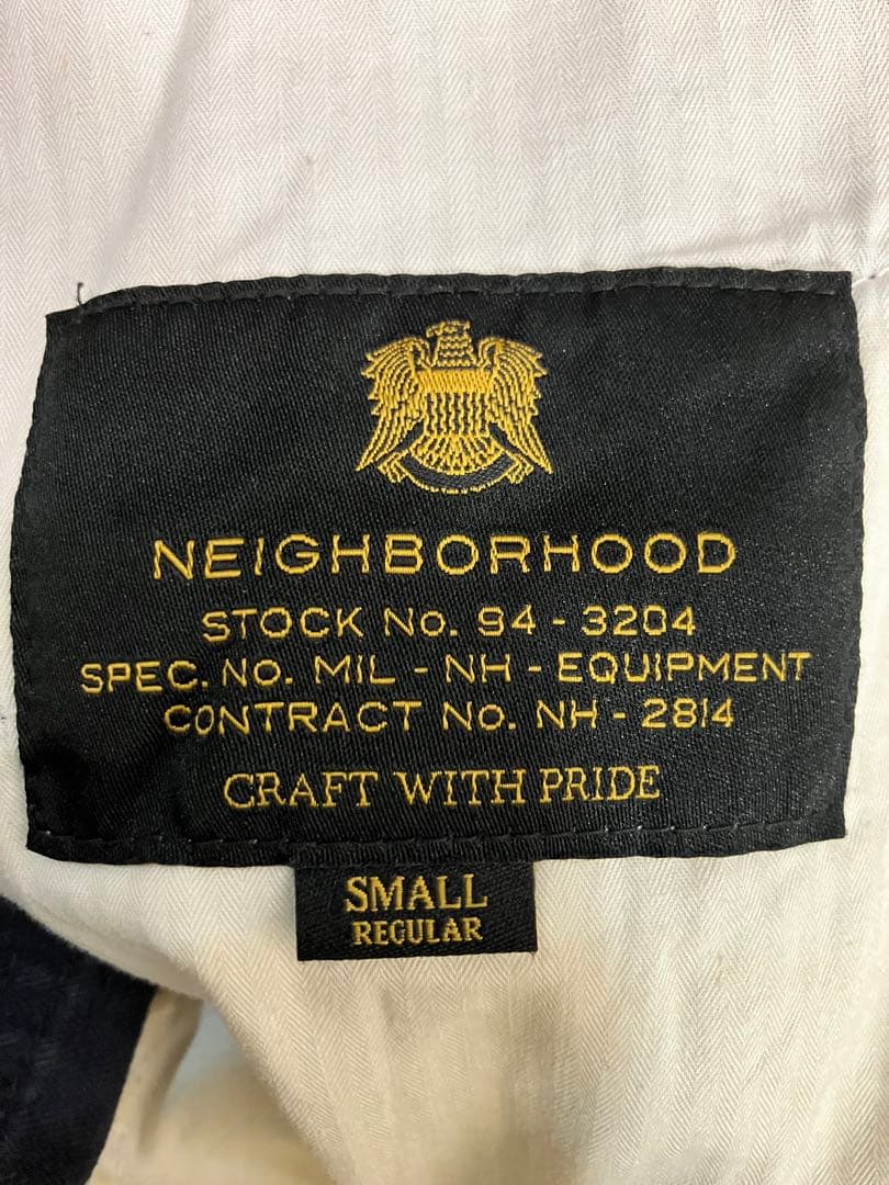 ネイバーフッド　コットン　ヘリンボーン　パンツ　ネイビー　S