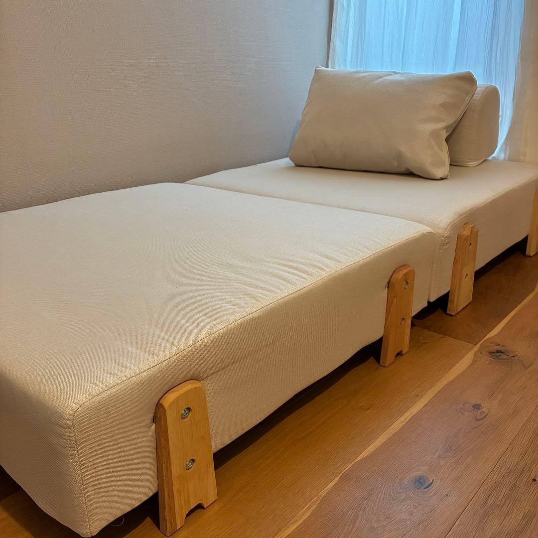 3WAYソファベッド ベージュ　組み立て済み