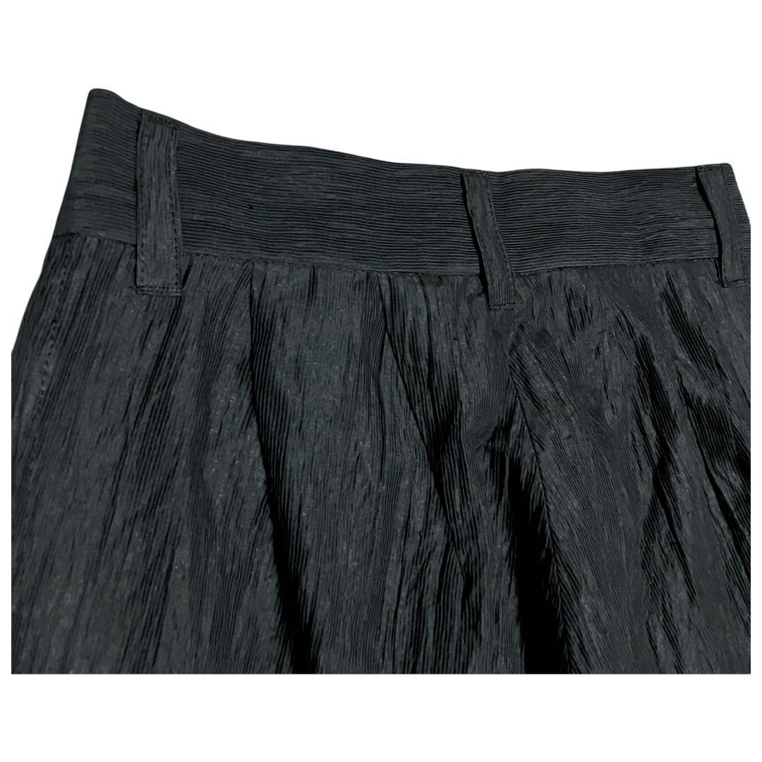 【名作】ル・ピボット　リネン　ワイド　タックパンツ　シワ加工　ガウチョ　ボトムス