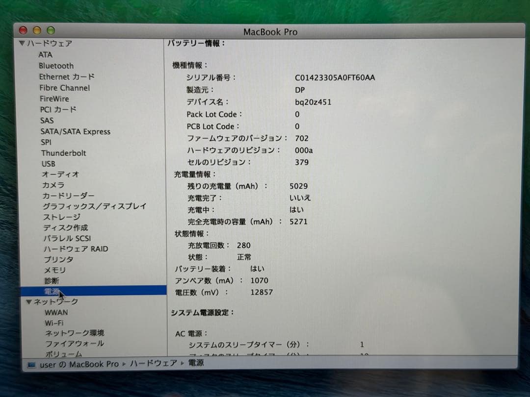 MacBook Pro Retina 2014 256G 8GBメモリ
