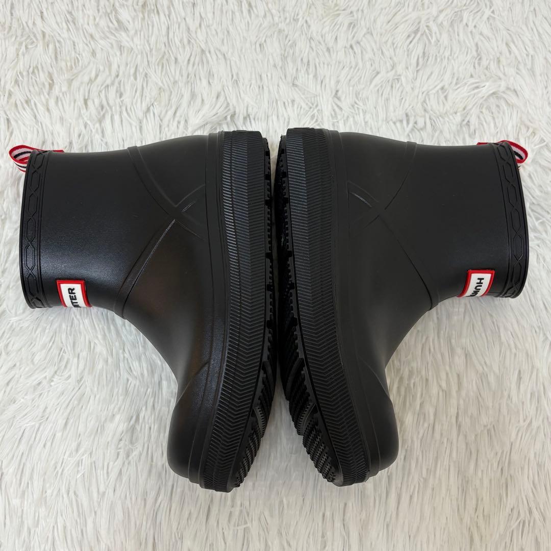 ハンター　レインシューズ　ショート　ブーツ　レディース　UK5 24㎝　長靴　黒