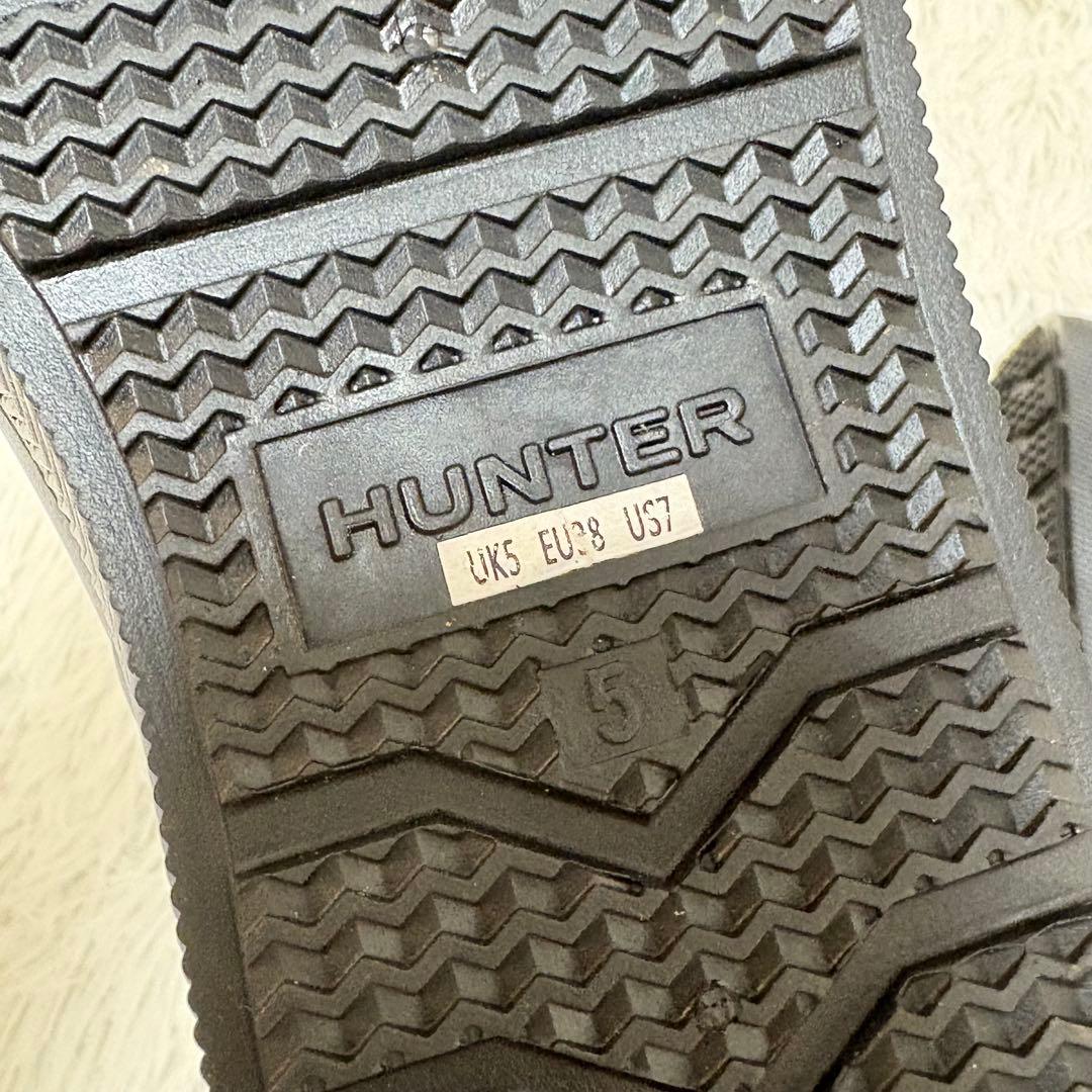 ハンター　レインシューズ　ショート　ブーツ　レディース　UK5 24㎝　長靴　黒