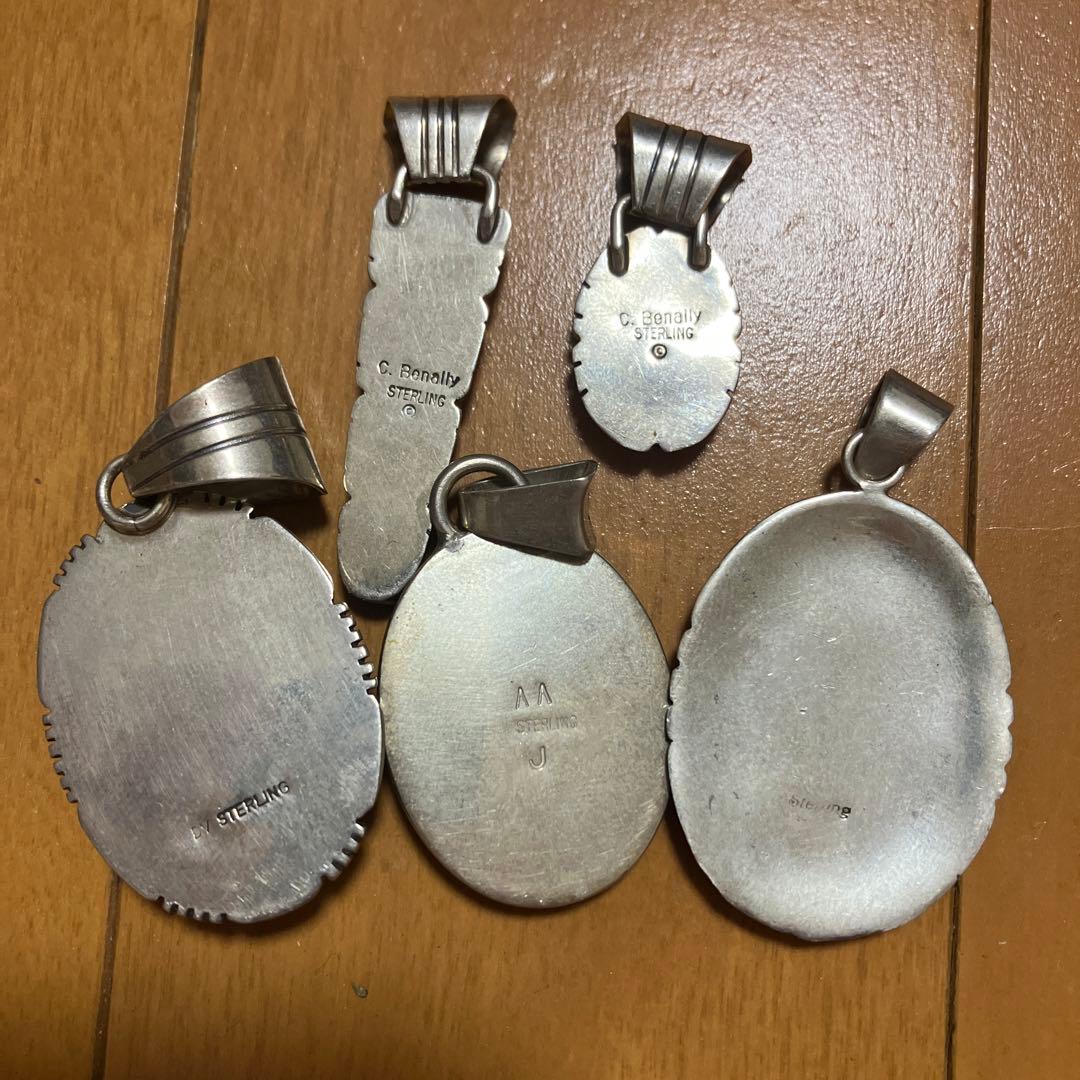 ターコイズ シルバー ペンダント 5個セット