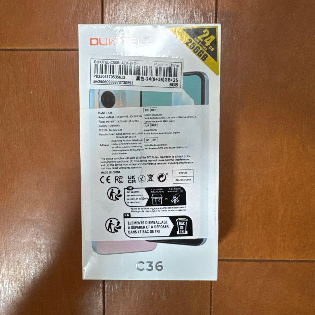 OUKITEL C36 ブラック 6GB/256GB