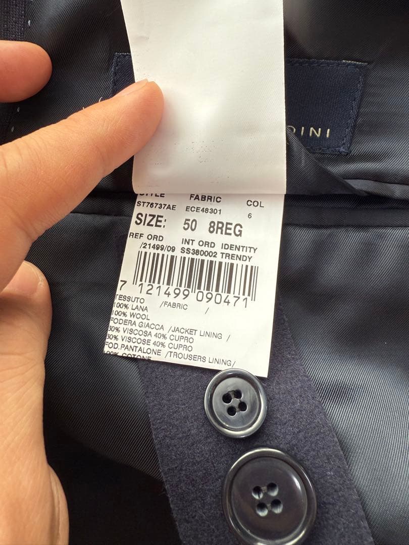 ※シャア 未使用 LARDINI ウールスーツ 50 ミッドナイトブルー