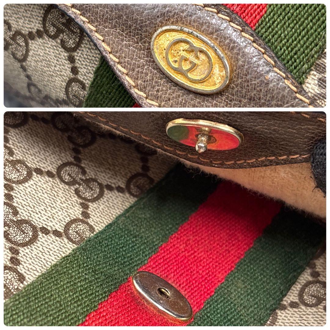 ✨美品✨GUCCI シェリーライン GG クラッチバッグ ブラウン レザー ロゴ