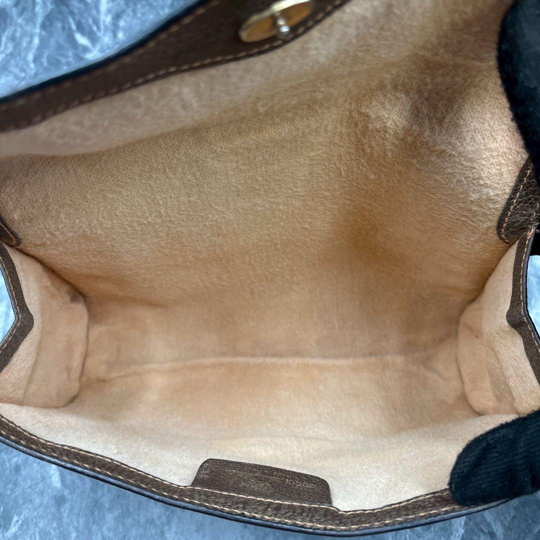 ✨美品✨GUCCI シェリーライン GG クラッチバッグ ブラウン レザー ロゴ