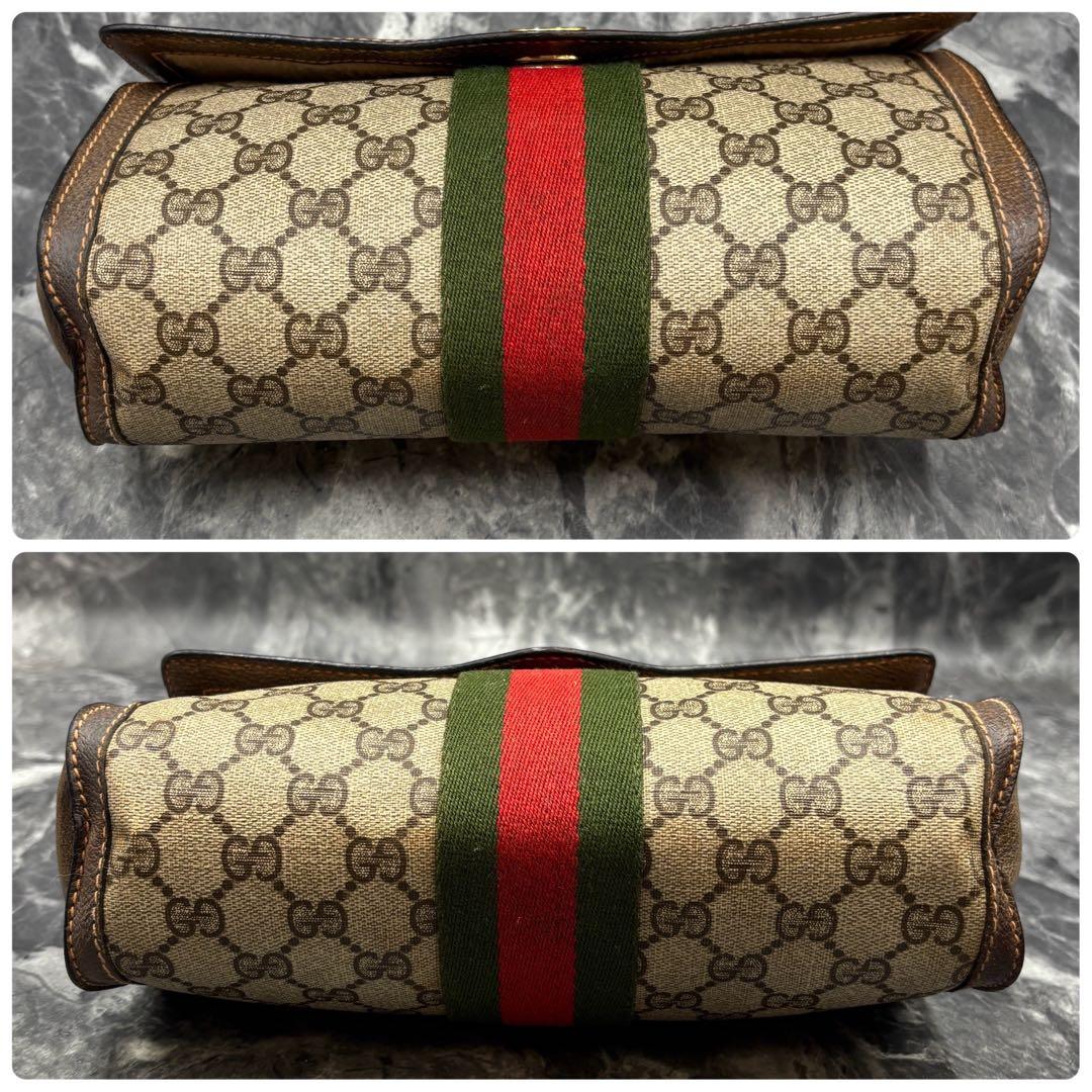 ✨美品✨GUCCI シェリーライン GG クラッチバッグ ブラウン レザー ロゴ