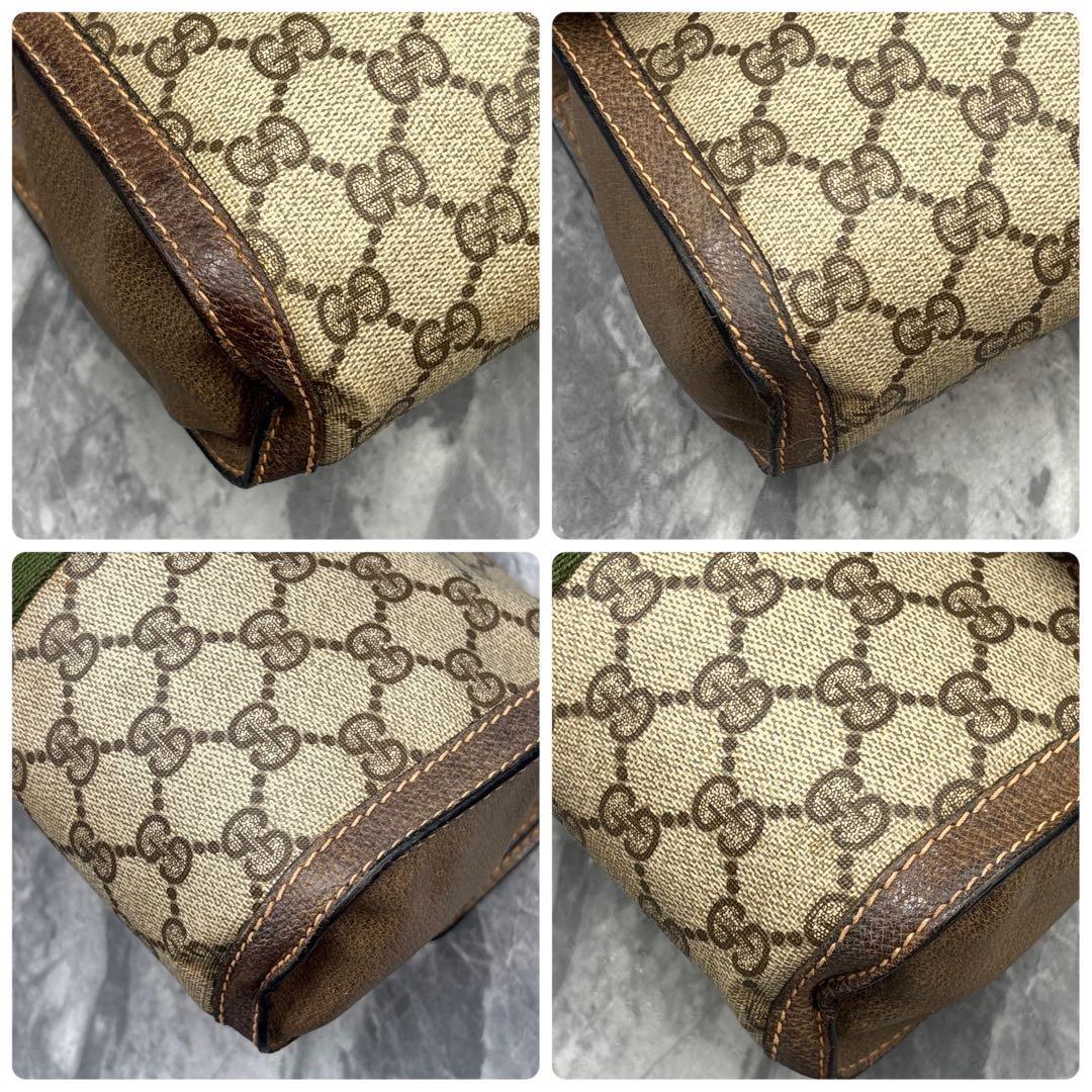 ✨美品✨GUCCI シェリーライン GG クラッチバッグ ブラウン レザー ロゴ