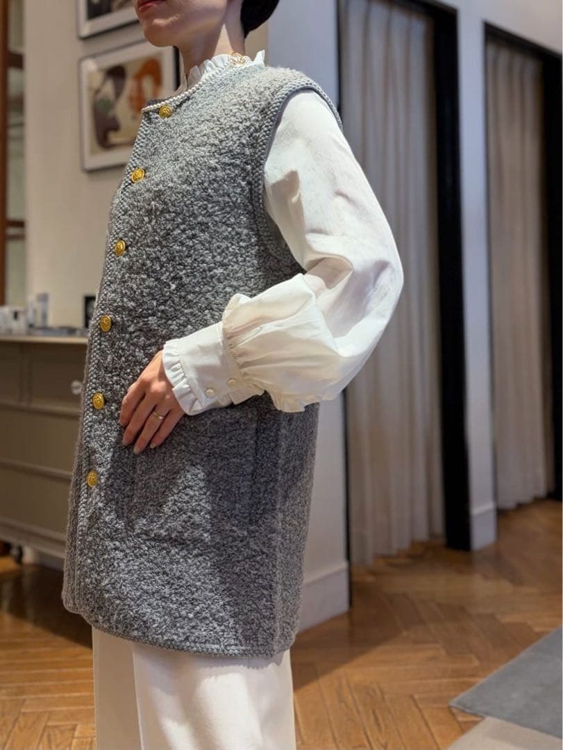 【28600円】試着のみ 今期トゥモローランドMACPHEEムートンロングジレ